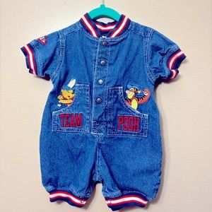 Vintage Winnie the Pooh Romper Tigger Baseball Disney Pooh 2000 Baby 18 Months